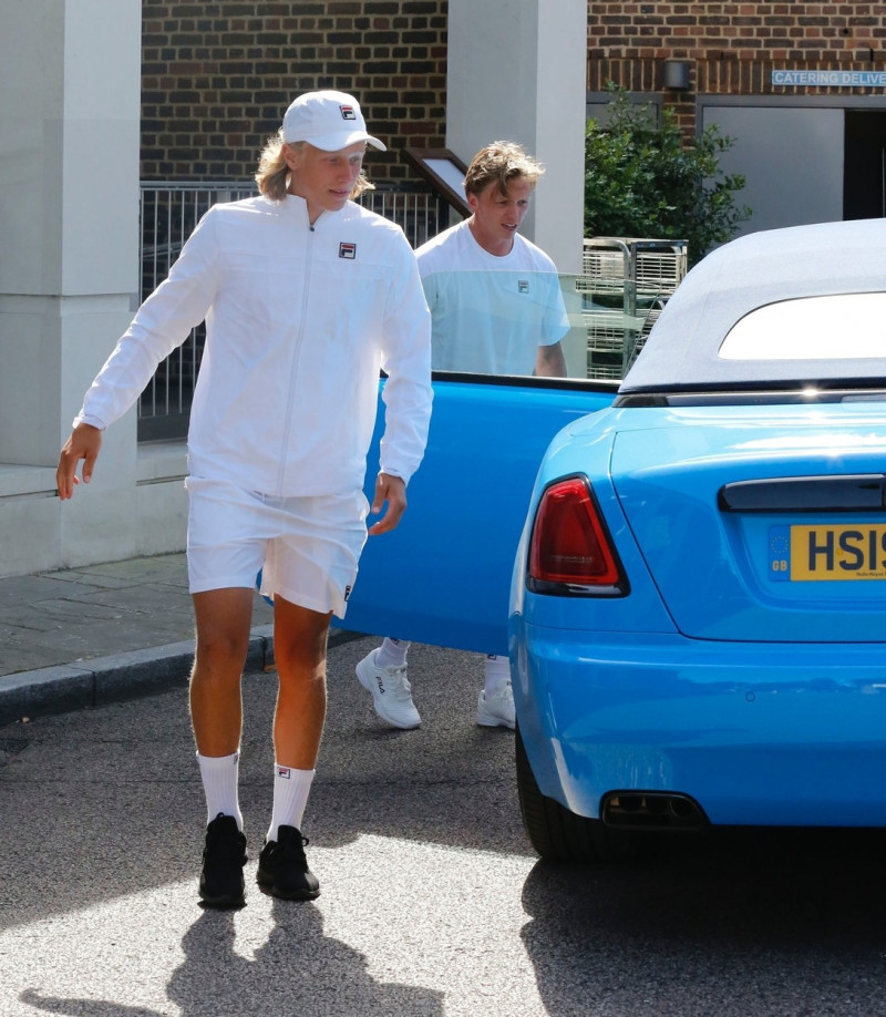 *EXCLUSIVE* Bjorn Borg's son Leo Borg in his tennis gear as he leaves The Hurlingham Club