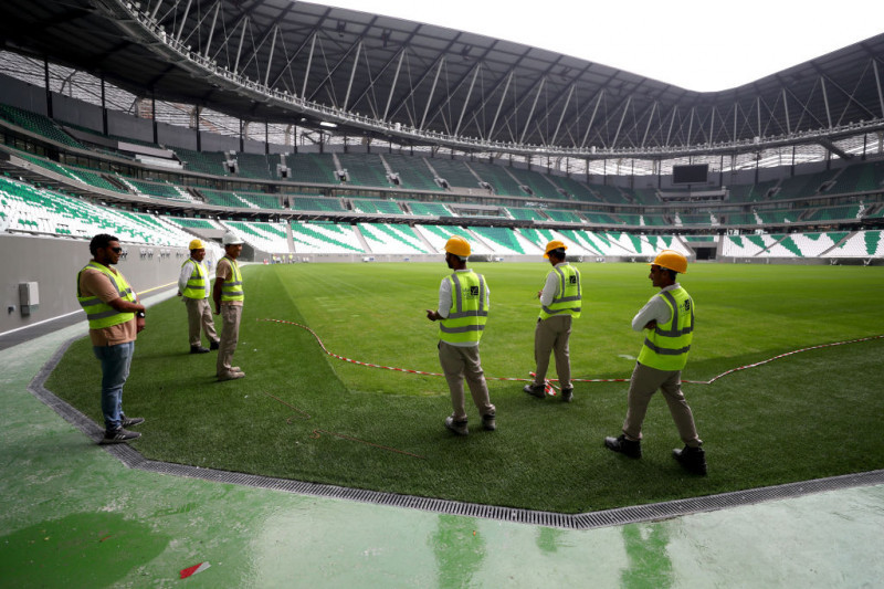 Media Tour Of Education City Stadium In Doha Ahead Of The 2022 FIFA World Cup