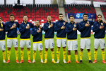 Fotbaliștii naționalei de tineret a României, înaintea meciului cu Germania / Foto: FRF.ro