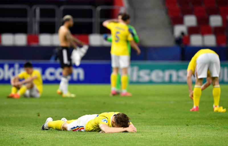 Fotbaliștii României, la finalul meciului cu Germania U21 / Foto: Profimedia