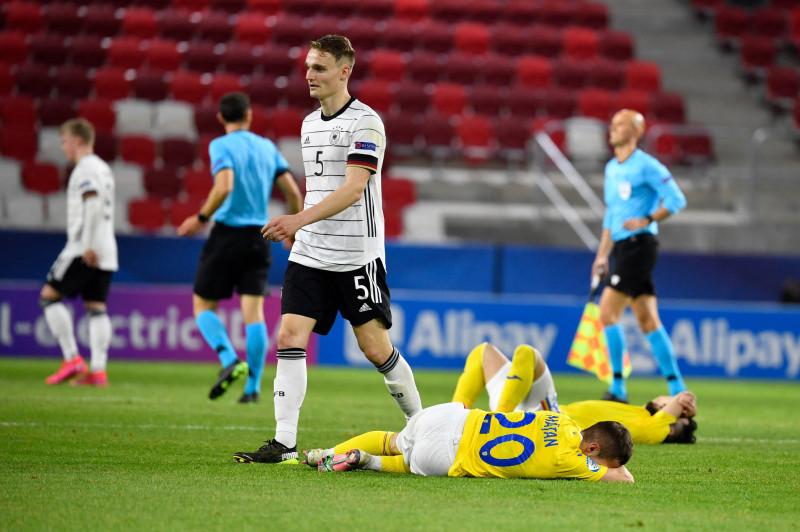 Jucătorii României U21, după remiza cu Germania / Foto: Profimedia