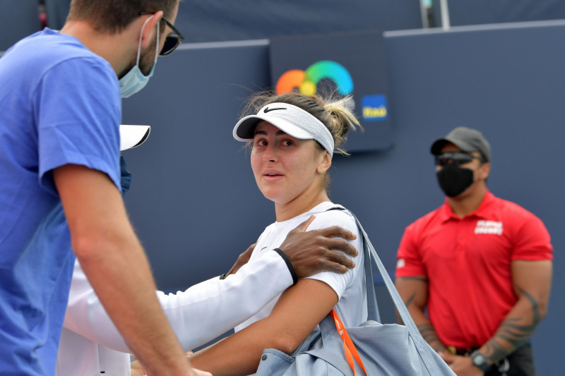 Bianca Andreescu după retragerea din finala WTA Miami / Foto: Profimedia