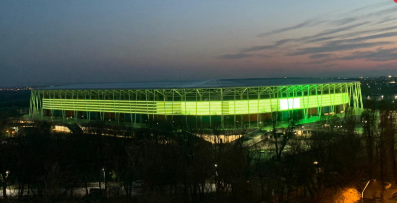 Stadionul Steaua și noile panouri led montate pe exterior / Foto: Facebook@AS47