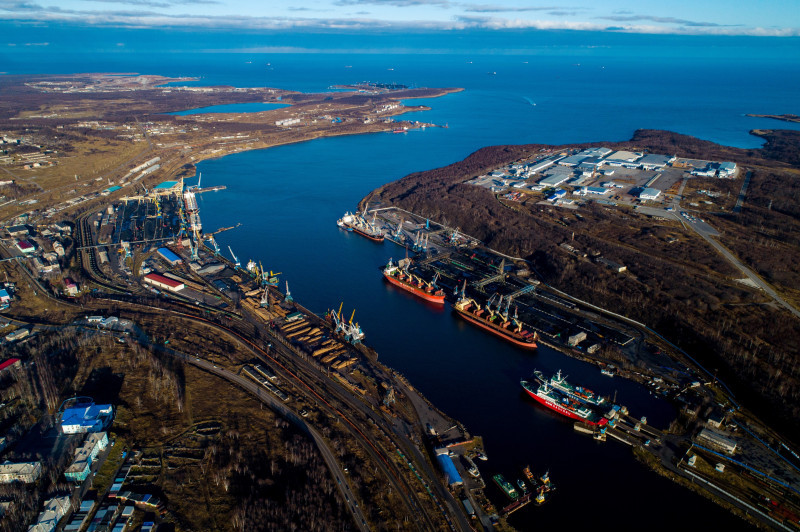 Vanino Commercial Sea Port in Khabarovsk Territory, Russia