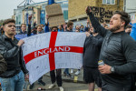 Chelsea fans gather outside the Football Club to protest them joining the planned European Super League., Stamford Bridge, London, UK - 20 Apr 2021