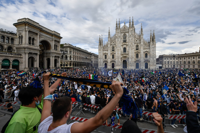 Suporterii lui Inter au sărbătorit câștigarea campionatului / Foto: Profimedia