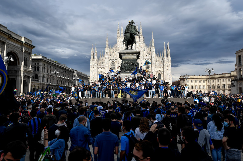 Suporterii lui Inter au sărbătorit câștigarea campionatului / Foto: Profimedia