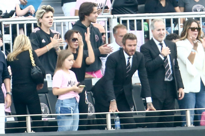 The Beckhams and Tom Brady attend the Inter Miami home opener against LA Galaxy