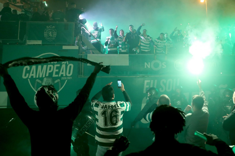 Sporting celebrates the Portuguese football League title in Lisbon, Portugal - 12 May 2021