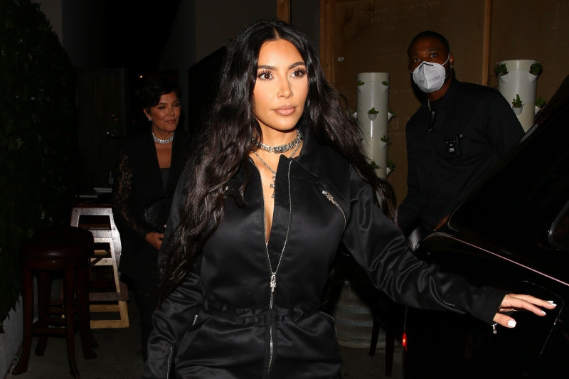 Kim Kardashian, Kris, Kylie, and Kendall Jenner leave Craig's after dinner together