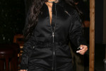 Kim Kardashian seen in all black leaving dinner at Craig's