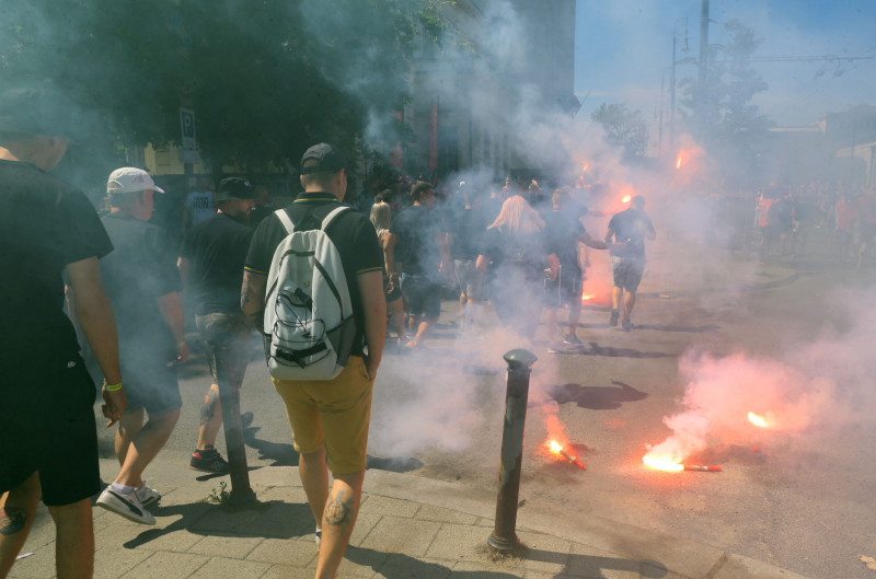 Suporterii unguri, în Budapesta, înaintea partidei cu Portugalia / Foto: Profimedia
