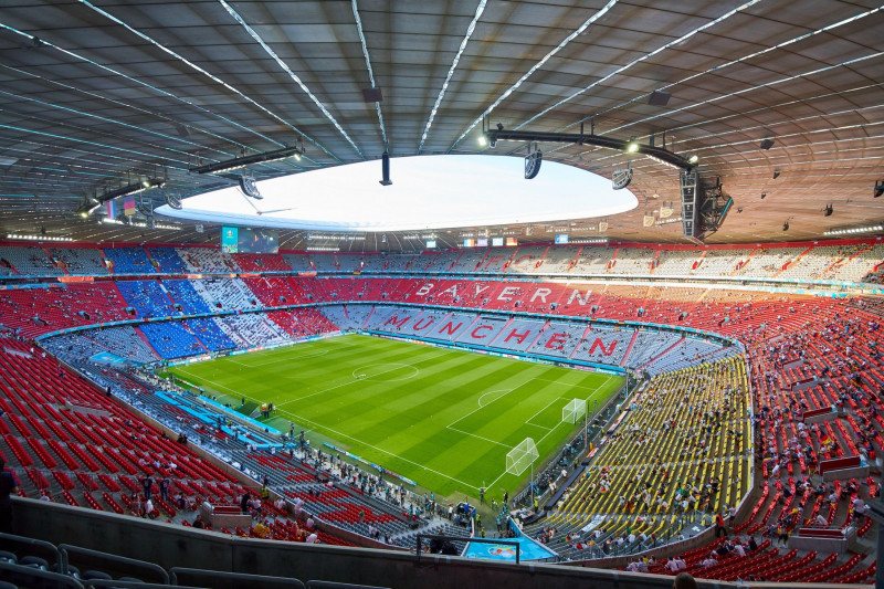 Allianz Arena in the Group F matchFRANCE - GERMANY 1-0at the football UEFA European Championships 2020 in Season 2020/2021 on June 15, 2021 in Munich, Germany.© Peter Schatz / Alamy Live News
