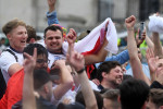 Fans watch England v Germany, EURO 2020 Trafalgar Square Fan Zone, London, UK - 29 Jun 2021