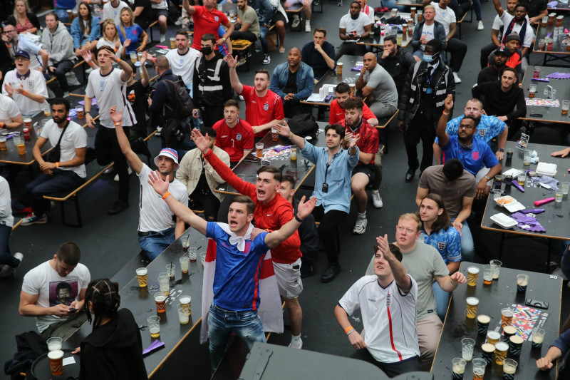 Fans watching England v Germany, Croydon, London, UK - 29 Jun 2021