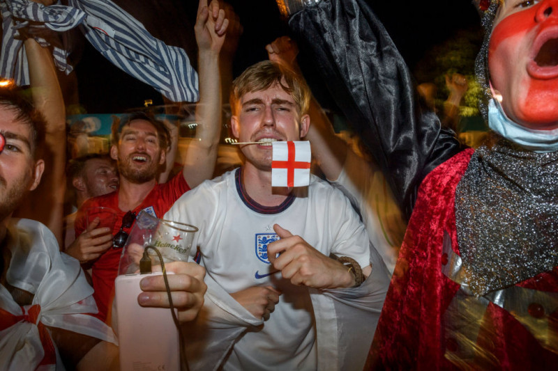 Football Fans In Rome Watch England Play Ukraine In UEFA Euro 2020 Match