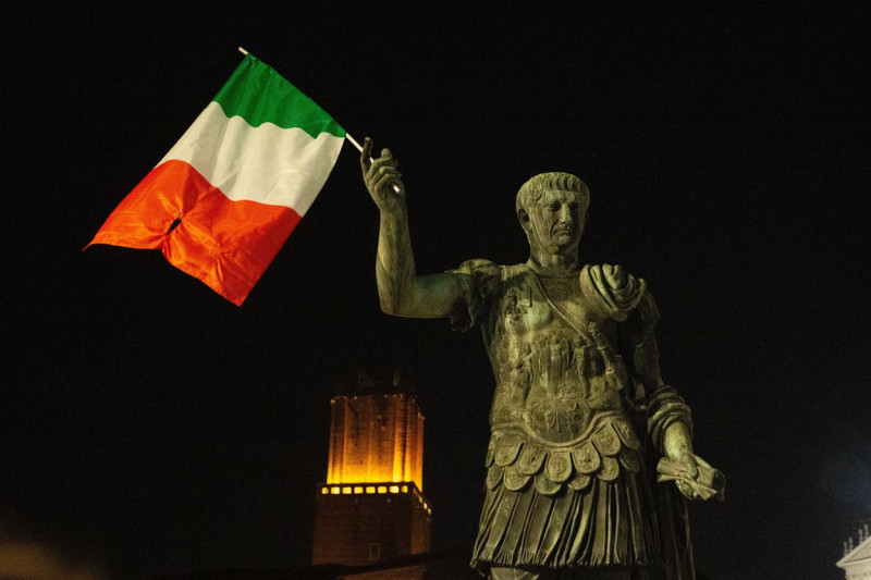 Italian fans celebrate victory of European Football Championships in Rome, Italy - 12 Jul 2021