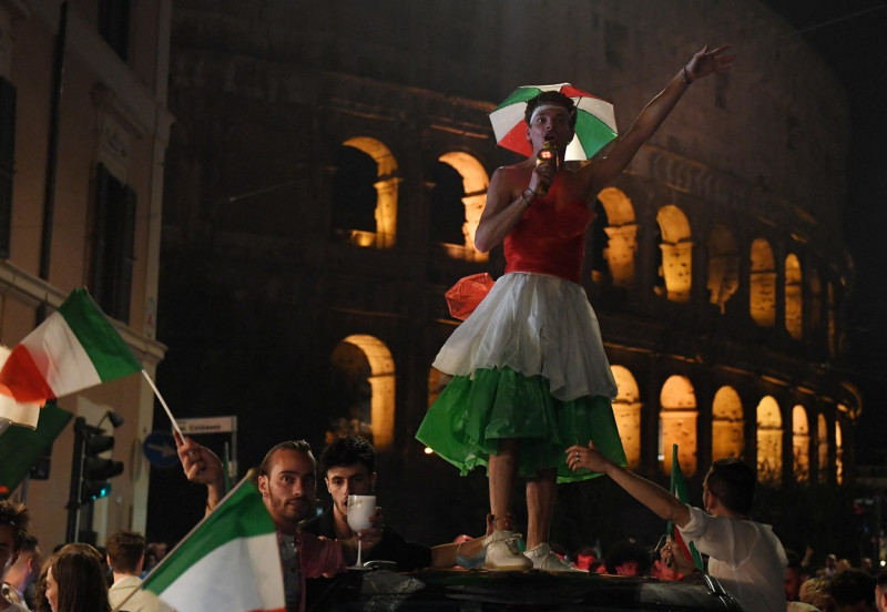 Italians Celebrate Euro 2020 Title - Rome