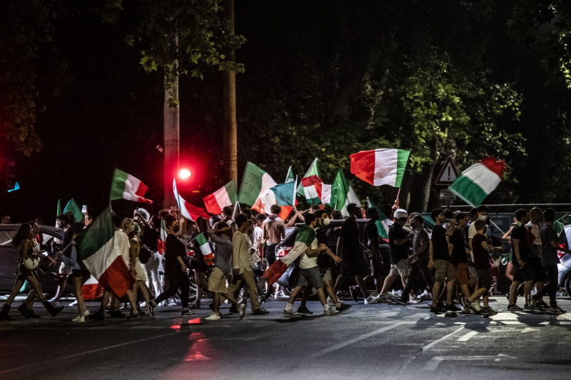 EURO 2020 Fans of italy's football team celebrating the victory, Rome, Italy - 12 Jul 2021