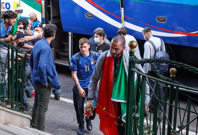 Delegația naționalei Italiei a ajuns la Roma / Foto: Profimedia