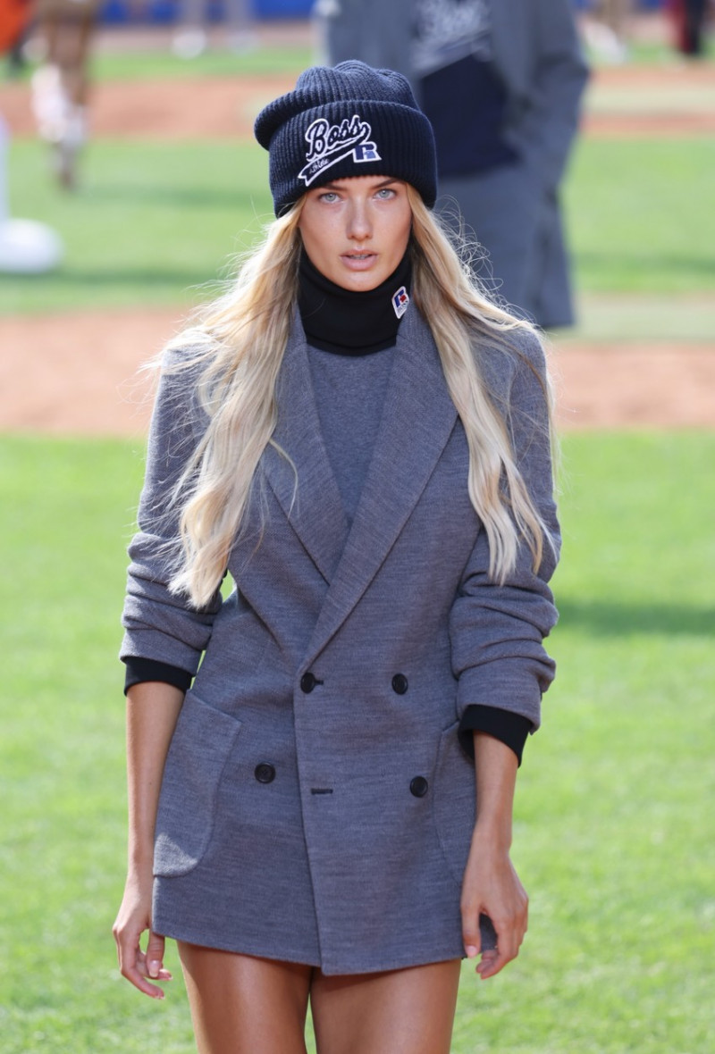 Milan, Italy Alica Schmidt walks the runway for Hugo Boss Milan Fashion Week 2021