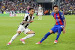 Turin, Italy. 11th Apr, 2017. Dani Alves (Juventus FC) and Neymar (FCB Barcelona) during the 1st leg of Champions League quarter-final between Juventus FC and FCB Barcelona at Juventus Stadium on April 11, 2017 in Turin, Italy. Juventus won 3-0 over Barce