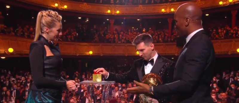 Lionel Messi, la gala Balonului de Aur / Foto: Captură Twitter@francefootball
