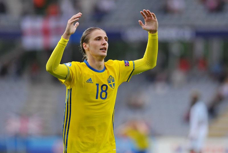 Pawel Cibicki during the UEFA European Under-21 match between Sweden and England at Kolporter Arena on June 16, 2017 in Kielce, Poland. (Photo by MB Media)