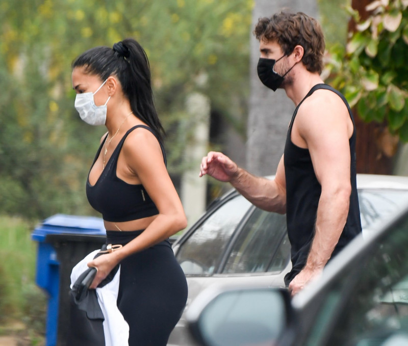 EXCLUSIVE: Hot couple Nicole Scherzinger and Thom Evans leave sweat session in Los Angeles.