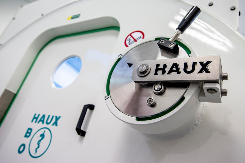 Rehabilitation Institute Hostinne launched the new hyperbaric chamber for a hyperbaric oxygen therapy (HBOT) in Hostinne, Czech Republic, on December 15, 2017. (CTK Photo/David Tanecek)