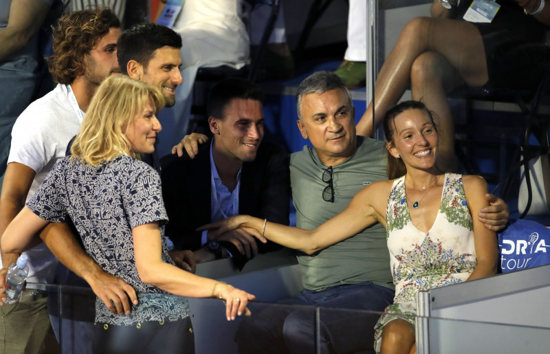 Novak Djokovic, alături de Jelena, Srdjan și Djordje / Foto: Profimedia