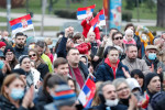 Belgrade Serbia rally in fsupport World No.1 tennis player Novak Djokovic