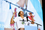 Chicago, United States. 18th Oct, 2021. Chicago Sky player Candace Parker speaks during the Chicago Sky Championship Parade and Rally on October 19, 2021 at the Pritzker Pavilion Shaina Benhiyoun/SPP Credit: SPP Sport Press Photo. /Alamy Live News