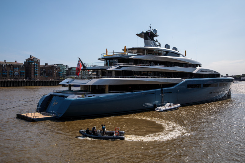 Billionaire Spurs Owner Visits London In Multi-million Pound Super Yacht