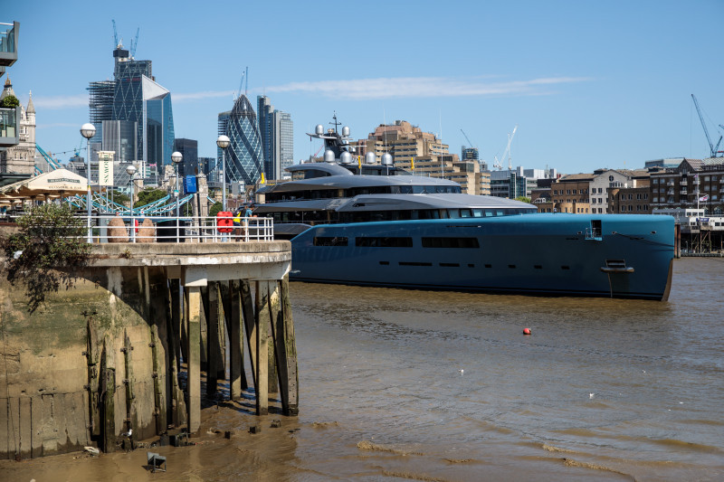 Billionaire Spurs Owner Visits London In Multi-million Pound Super Yacht