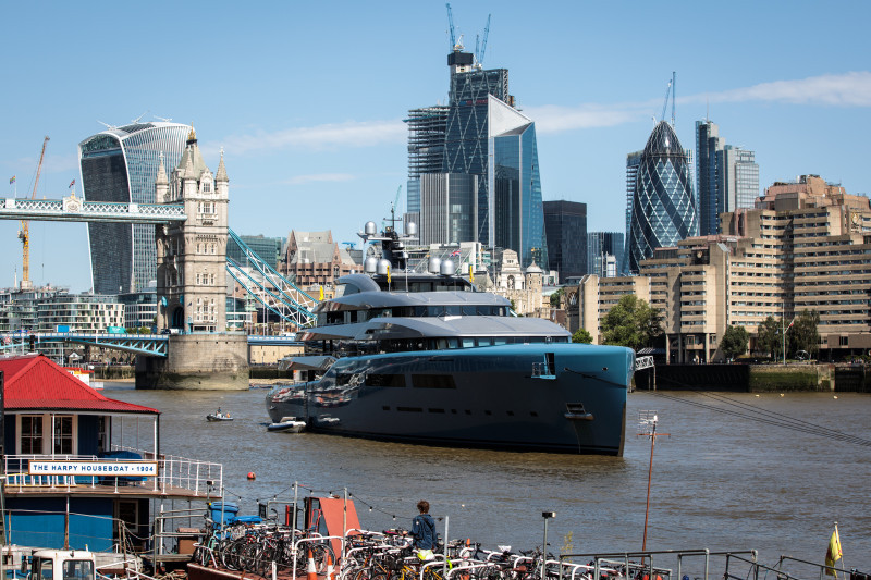 Billionaire Spurs Owner Visits London In Multi-million Pound Super Yacht