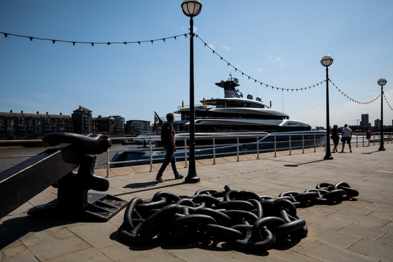 Billionaire Spurs Owner Visits London In Multi-million Pound Super Yacht