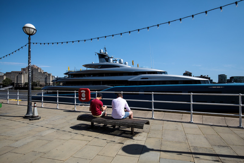 Billionaire Spurs Owner Visits London In Multi-million Pound Super Yacht