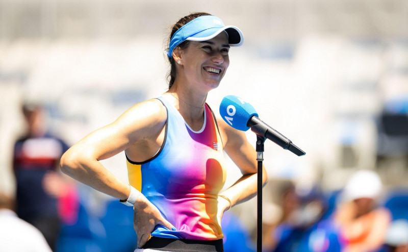 18th January 2022. 18th January 2022. Sorana Cirstea of Romania in action against Petra Kvitova of the Czech Republic during the first round of the 2022 Australian Open, WTA Grand Slam tennis tournament on January 18, 2022 at Melbourne Park in Melbourne,