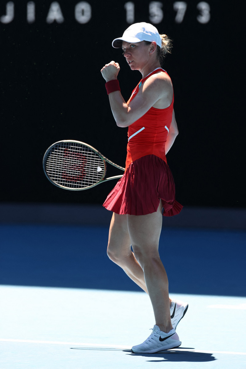 Simona Halep, în meciul cu Alize Cornet / Foto: Profimedia