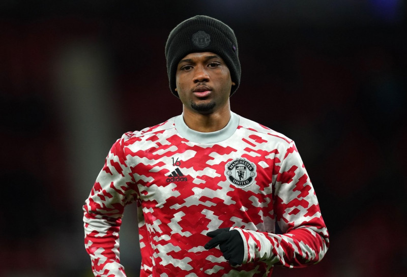 Manchester United's Amad Diallo warms up for the UEFA Champions League, Group F match at Old Trafford, Manchester. Picture date: Wednesday December 8, 2021.