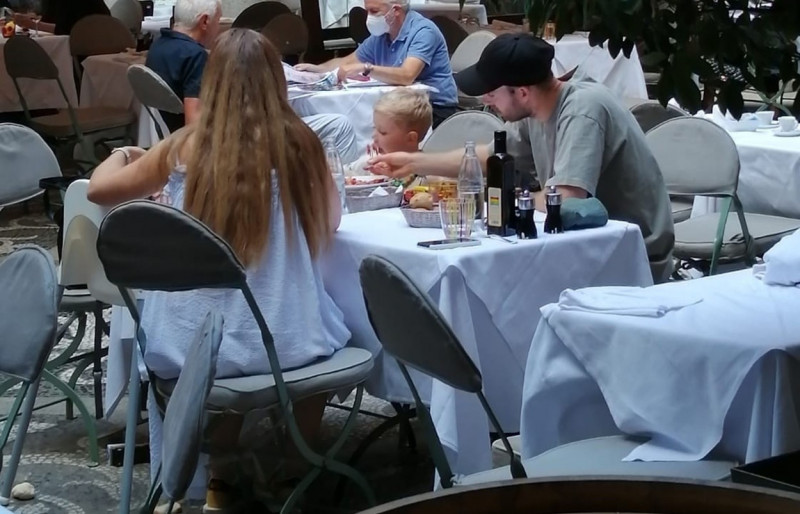 *EXCLUSIVE* Inter Milan's Danish Footballer Christian Eriksen enjoys his family time on his holidays out in Milan.