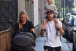*EXCLUSIVE* Inter Milan's Danish Footballer Christian Eriksen enjoys his family time with a stroll out in Milan.