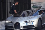 *EXCLUSIVE* Portugal and Juventus Footballer Cristiano Ronaldo seen driving his new flash £1.85m Bugatti Chiron in Lisbon.