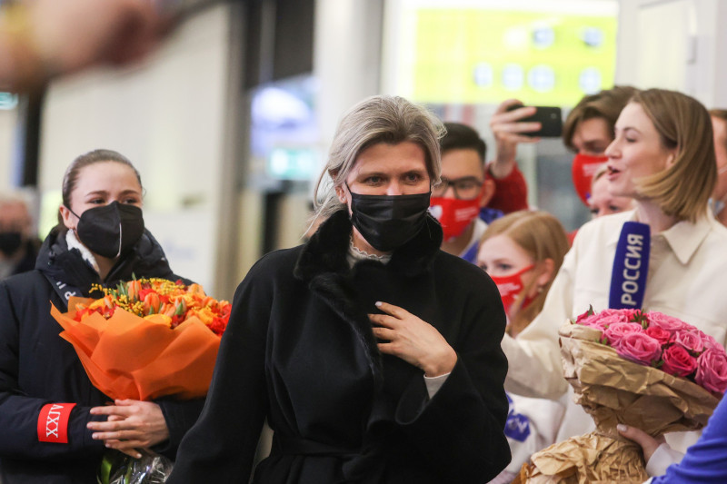 Russian athletes welcomed at Sheremetyevo International Airport from Beijing 2022 Olympics