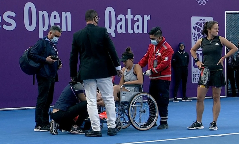 Jaqueline Cristian s-a accidentat în partida de la Doha cu Daria Kasatkina / Foto: Captură Digi Sport