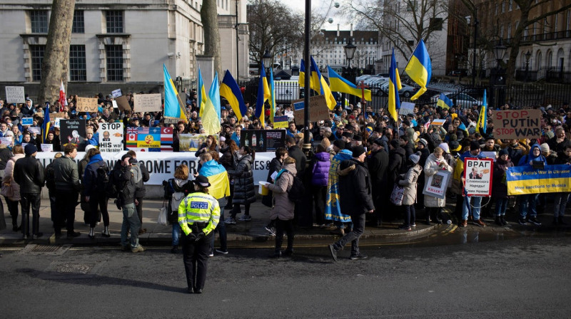 Protest Against Russian Invasion of Ukraine, London, UK - 24 Feb 2022