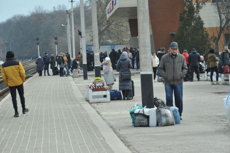 Evacuation of Luhansk Region residents, Lysychansk, Ukraine - 24 Feb 2022