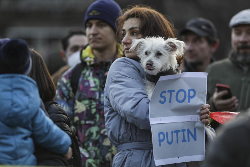 Proteste la ambasada Rusiei la București / Foto: Inquam Photos / Octav Ganea