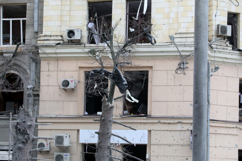 Consequences of shelling in central Kharkiv - 01 Mar 2022